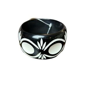 Shine Collection Delhi India w/Traditional Design Carved Resin Bangle Bracelet